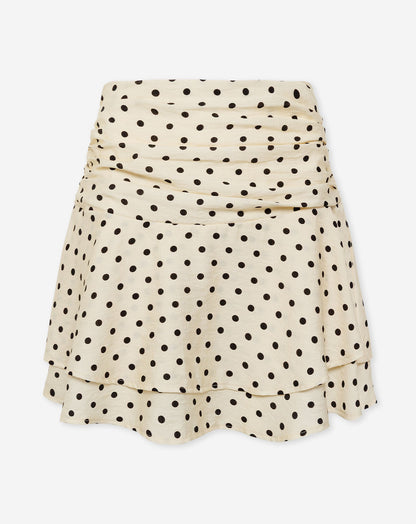 Women's Polka Dot Mini Skirt Butter Yellow