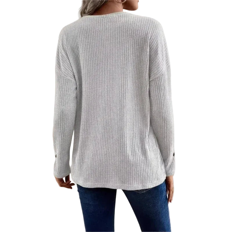 Women’s Ribbed Long Sleeve Button Shirt