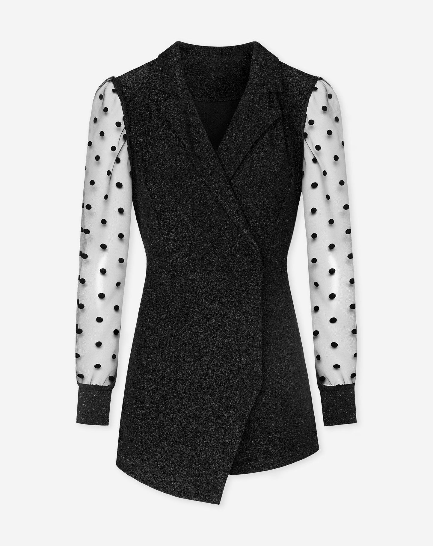 Women's Rose Polka Dot Playsuit Black