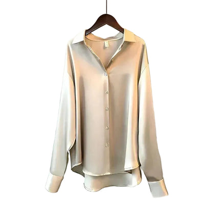 Women’s Satin Button-Up Blouse