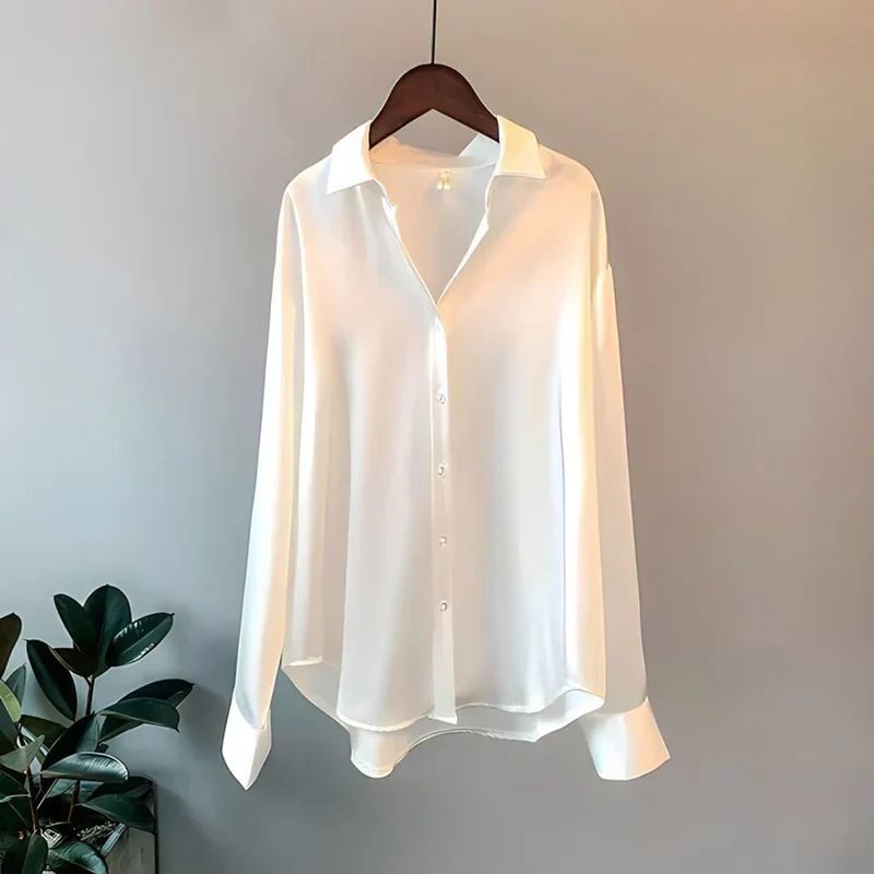 Women’s Satin Button-Up Blouse