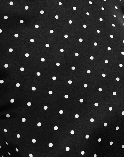 Women's Satin Polka Dot Halter Top Black