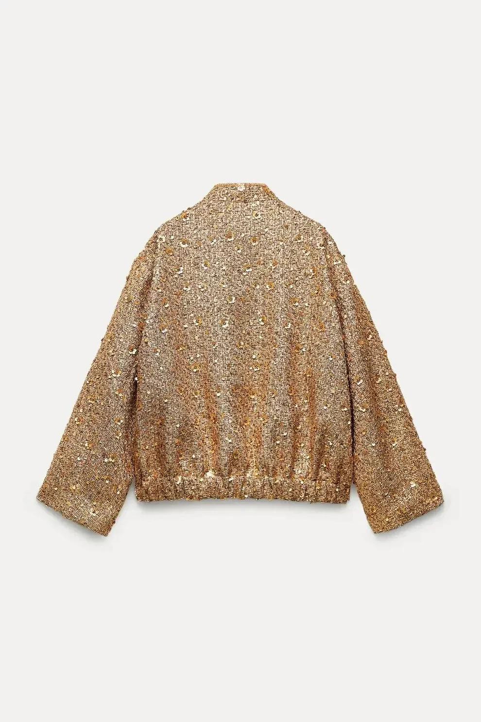Women’s Sequin Tweed Cropped Jacket