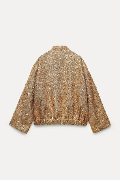 Women’s Sequin Tweed Cropped Jacket