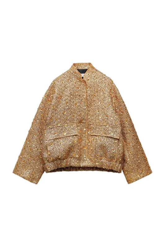 Women’s Sequin Tweed Cropped Jacket