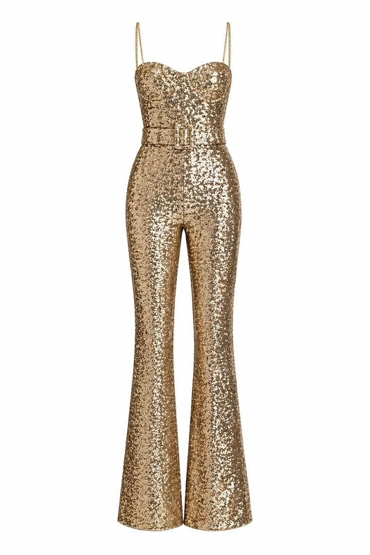 Women’s Sequin Wide-Leg Jumpsuit