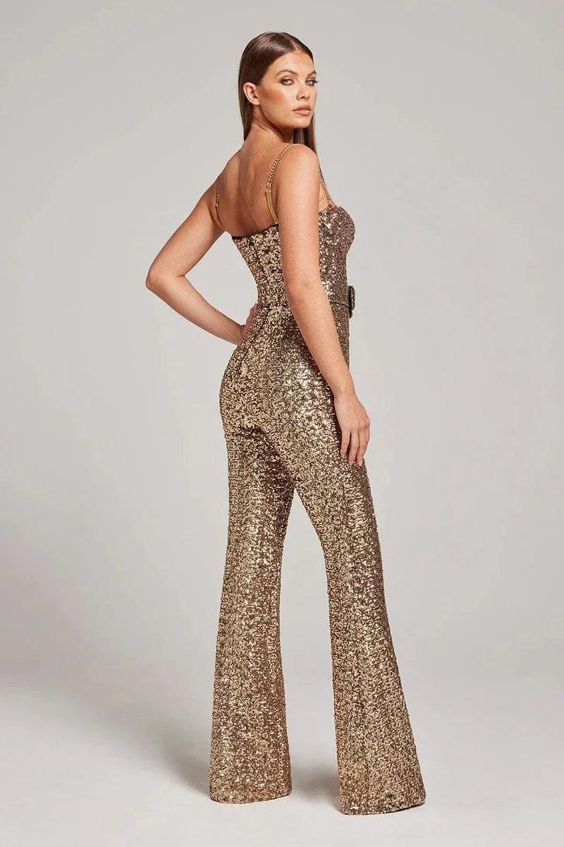 Women’s Sequin Wide-Leg Jumpsuit