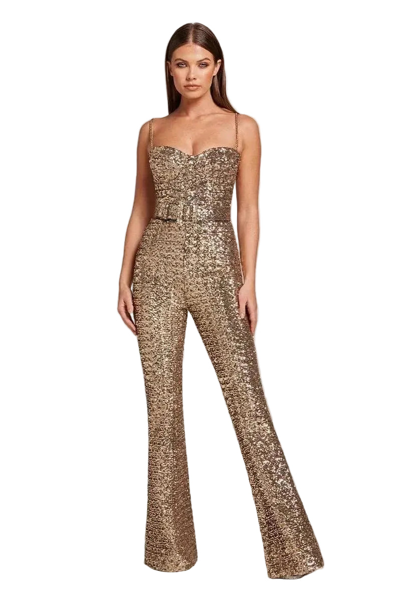 Women’s Sequin Wide-Leg Jumpsuit