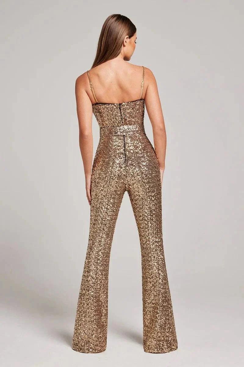 Women’s Sequin Wide-Leg Jumpsuit