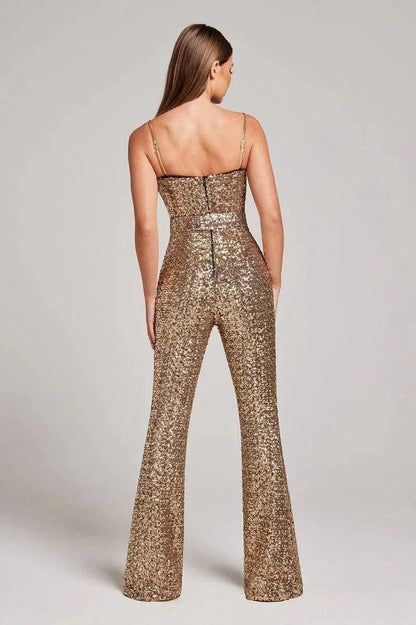 Women’s Sequin Wide-Leg Jumpsuit
