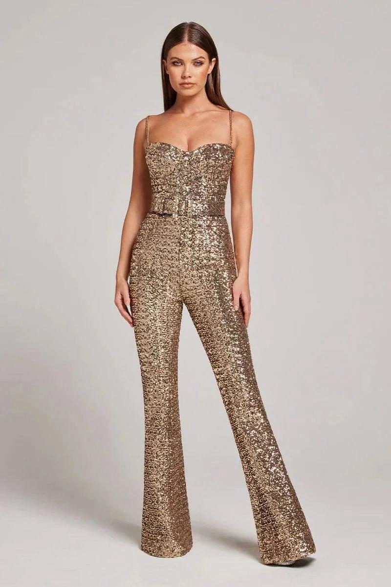 Women’s Sequin Wide-Leg Jumpsuit