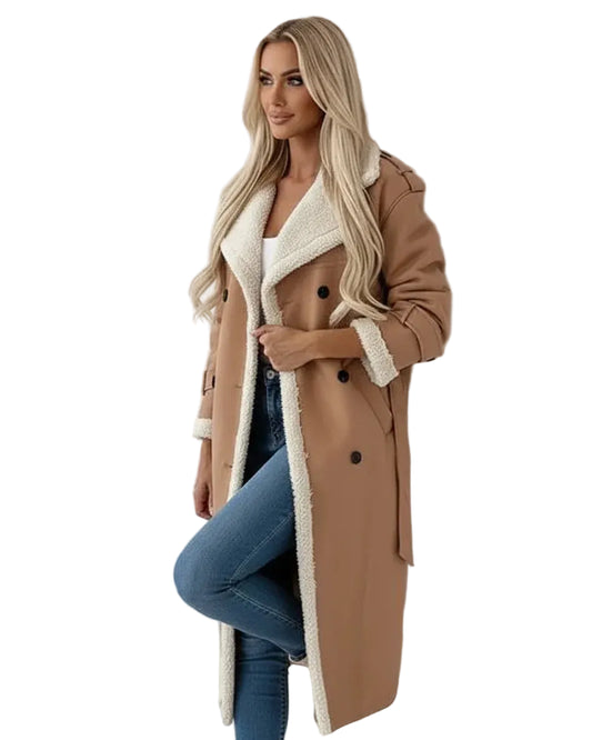 Women’s Sherpa-Trim Long Coat