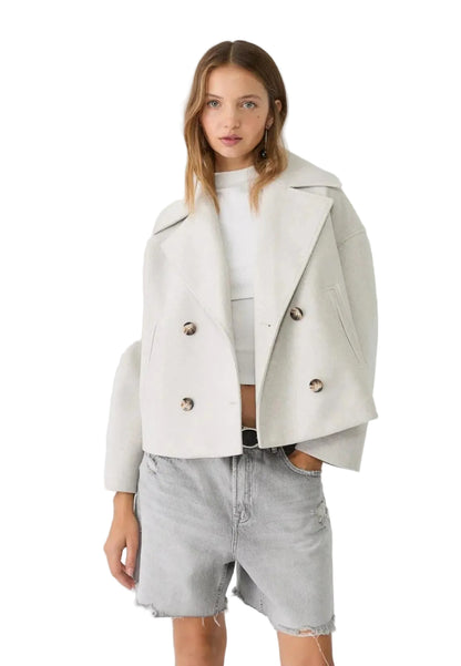 Women’s Short Wool-Blend Cardigan Jacket