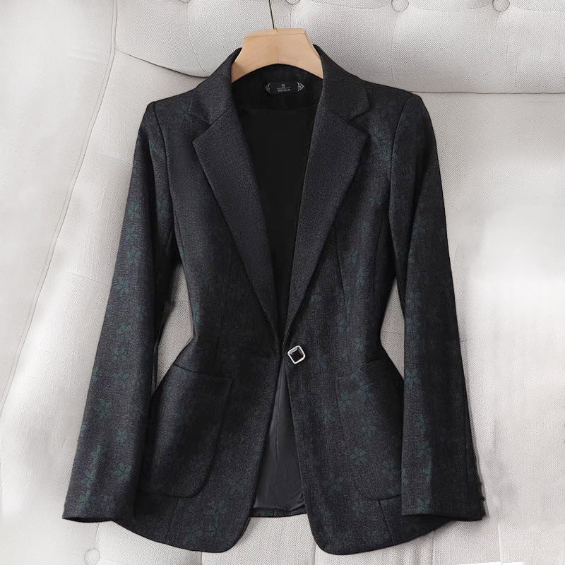 Women’s Single Button Plaid Blazer