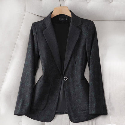 Women’s Single Button Plaid Blazer