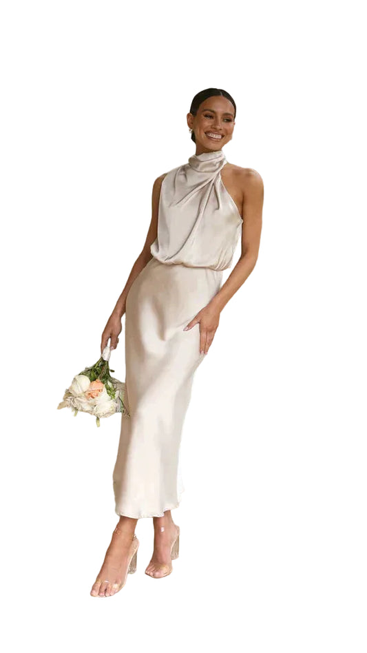 Women’s Sleeveless High Neck Midi Dress