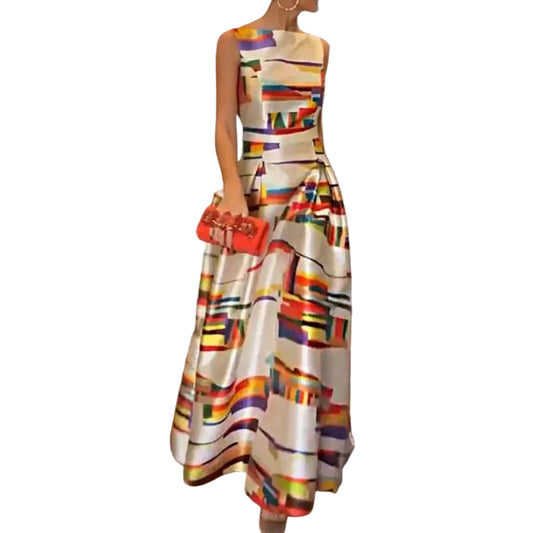 Women’s Sleeveless Printed Maxi Dress