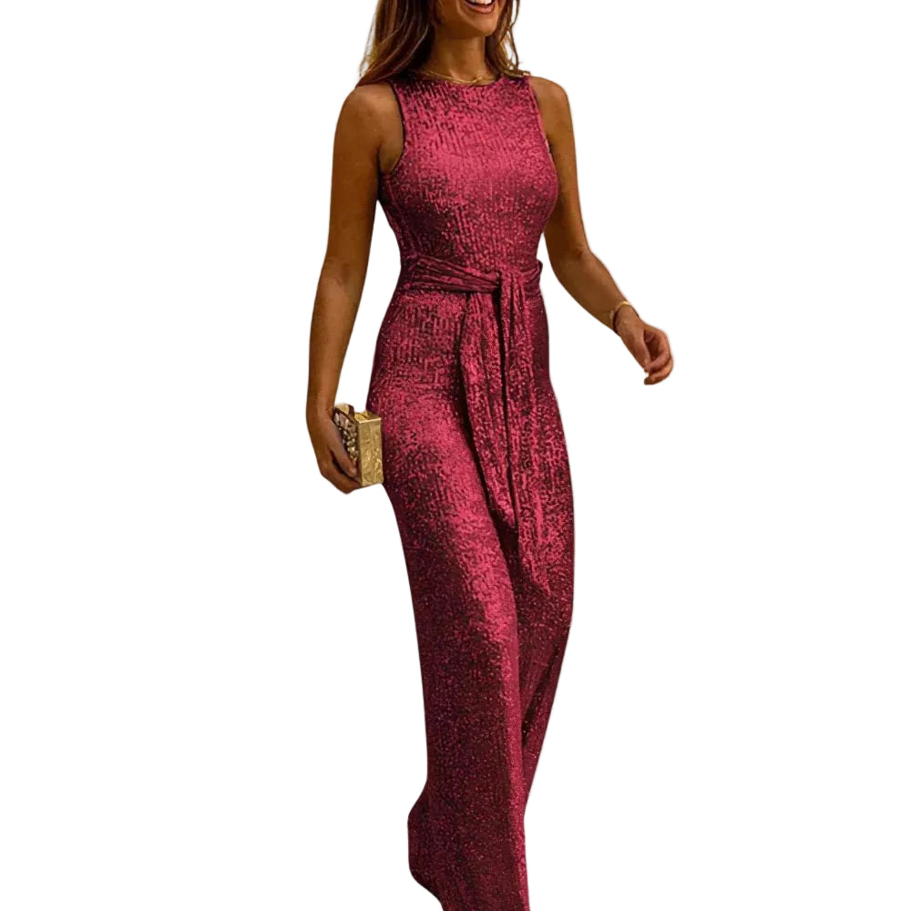 Women’s Sleeveless Sequin Evening Jumpsuit