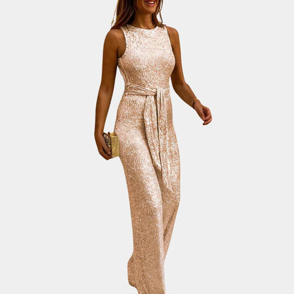 Women’s Sleeveless Sequin Evening Jumpsuit