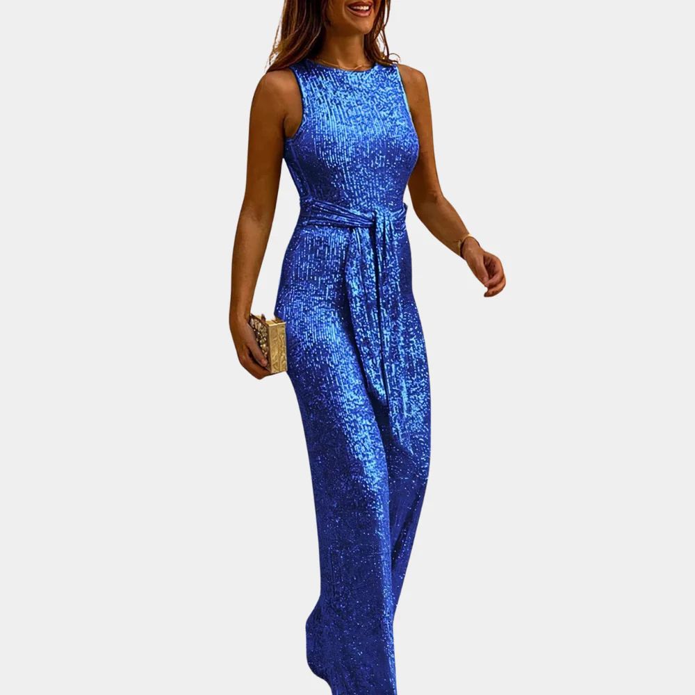 Women’s Sleeveless Sequin Evening Jumpsuit