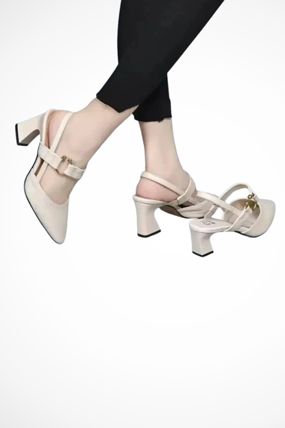 Women's Slingback Block Heel Mary Jane Heels