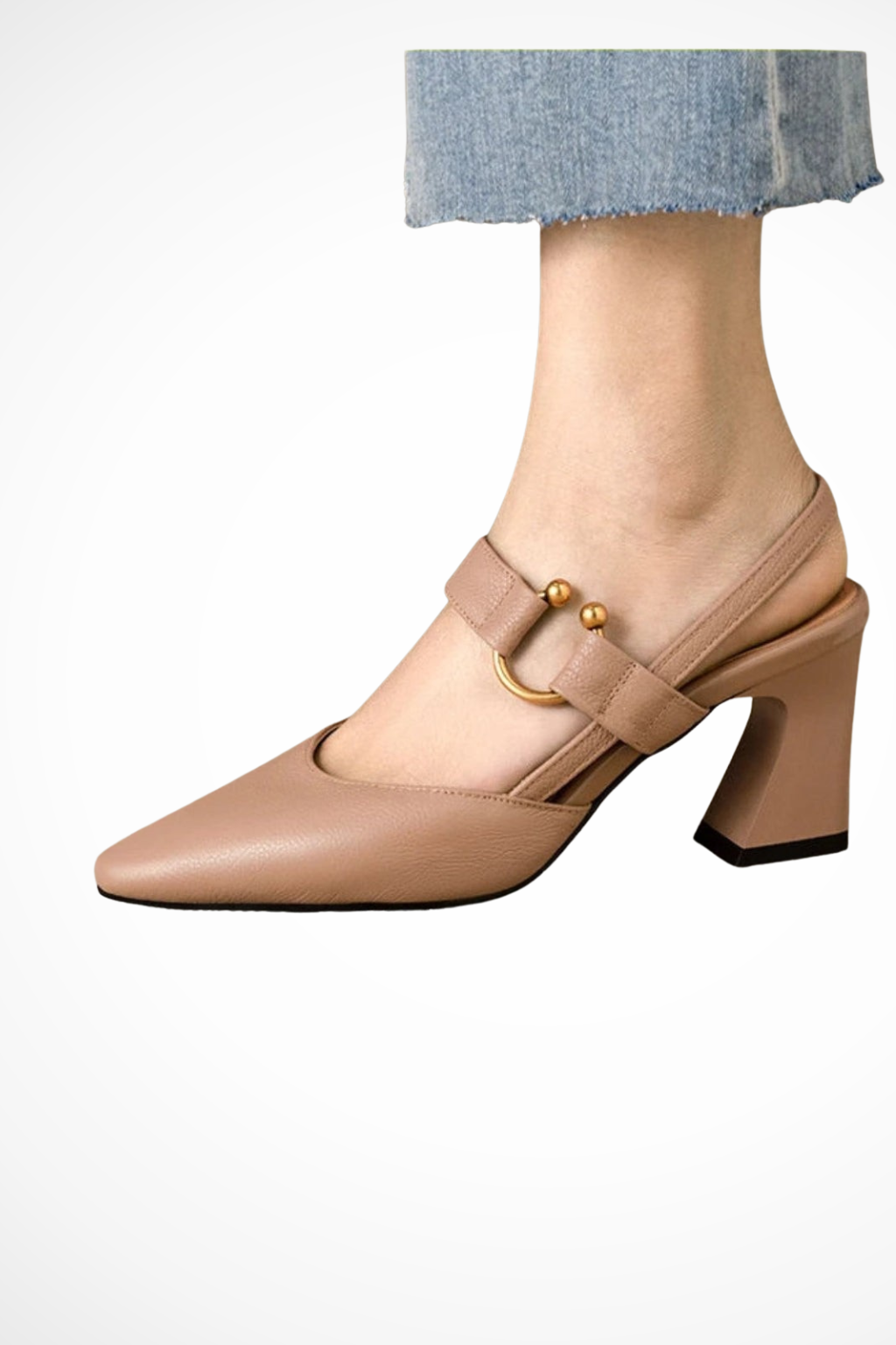 Women's Slingback Block Heel Mary Jane Heels