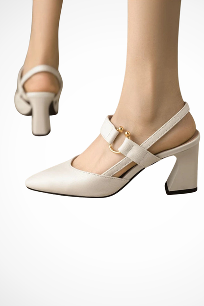 Women's Slingback Block Heel Mary Jane Heels