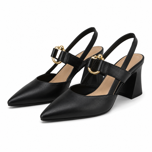 Women's Slingback Block Heel Mary Jane Heels