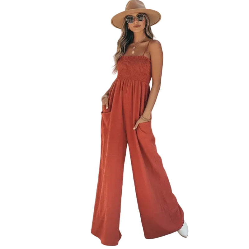Women’s Smocked Wide-Leg Jumpsuit