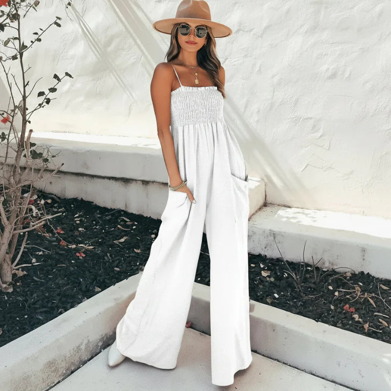 Women’s Smocked Wide-Leg Jumpsuit