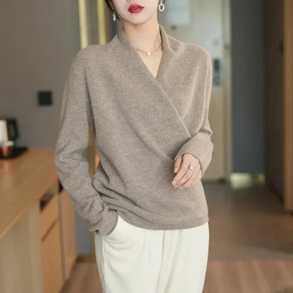 Women’s Soft Wrap Neck Knit Sweater
