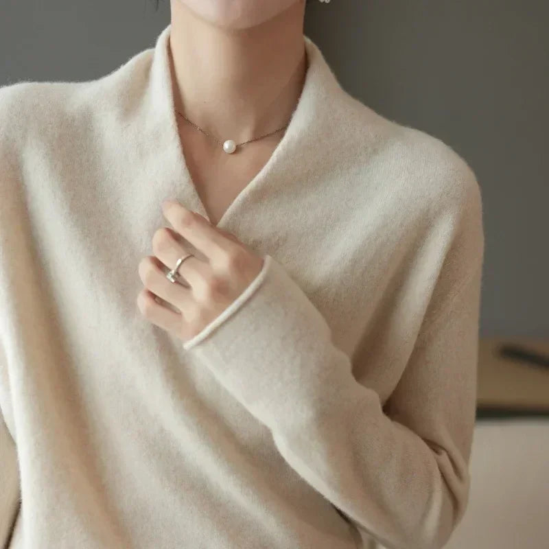 Women’s Soft Wrap Neck Knit Sweater