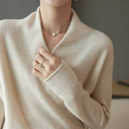 Women’s Soft Wrap Neck Knit Sweater