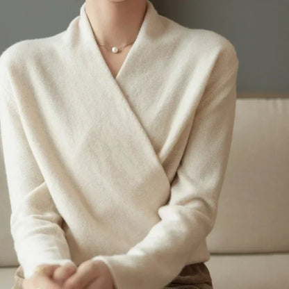 Women’s Soft Wrap Neck Knit Sweater