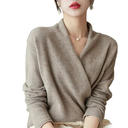 Women’s Soft Wrap Neck Knit Sweater