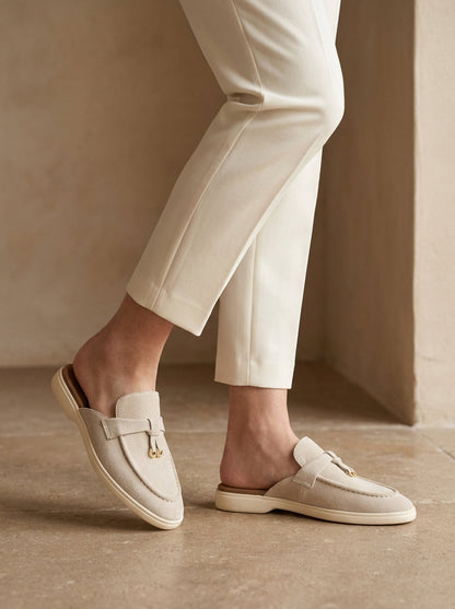 Women's Solid Toe Slip-On Flat Sandals