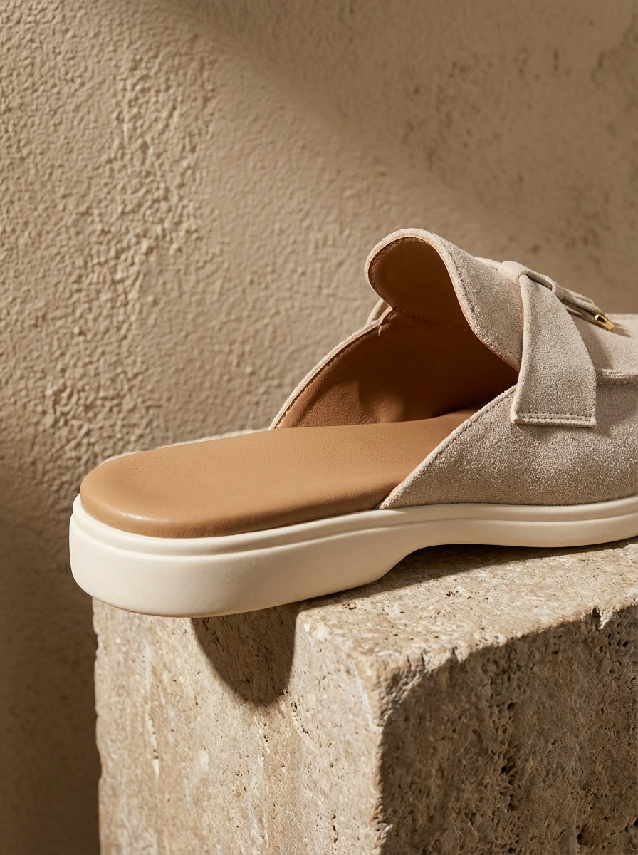 Women's Solid Toe Slip-On Flat Sandals