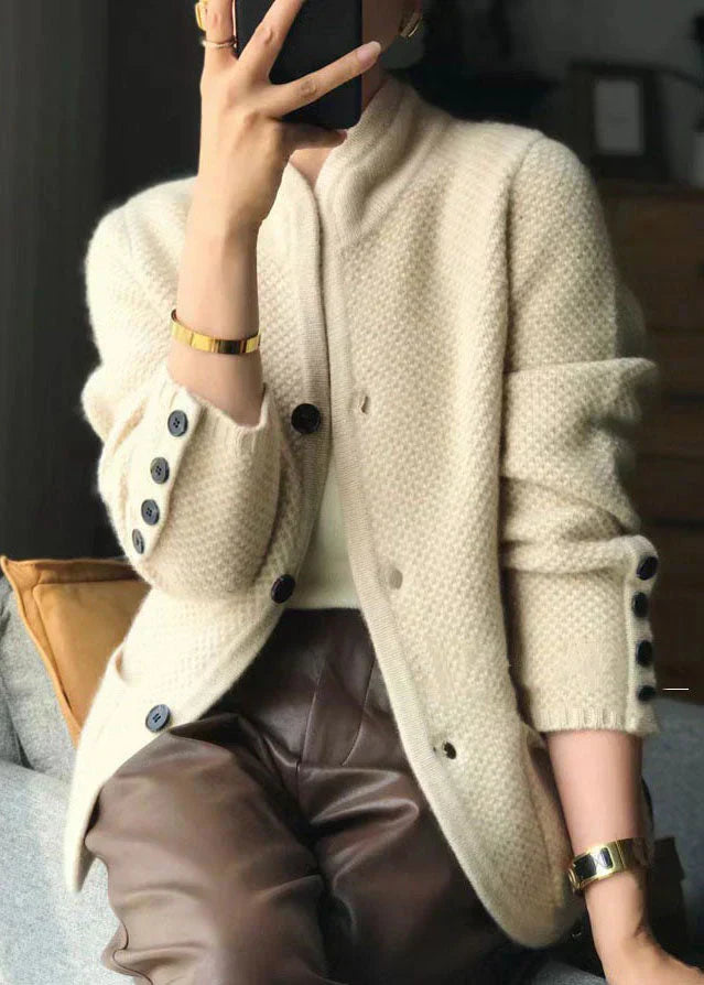 Women’s Stand-Collar Buttoned Knit Cardigan