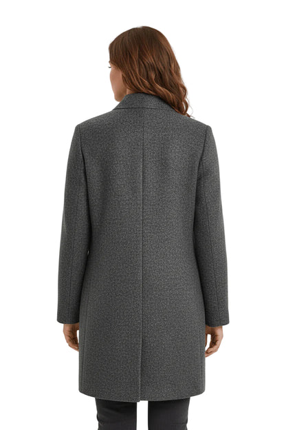 Women’s Stand-Collar Buttoned Wool-Blend Coat