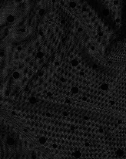 Women's Strapless Polka Dot Scarf Top Black