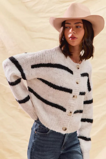 Women’s Striped Knit Cardigan