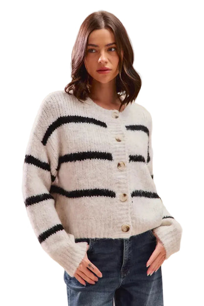 Women’s Striped Knit Cardigan