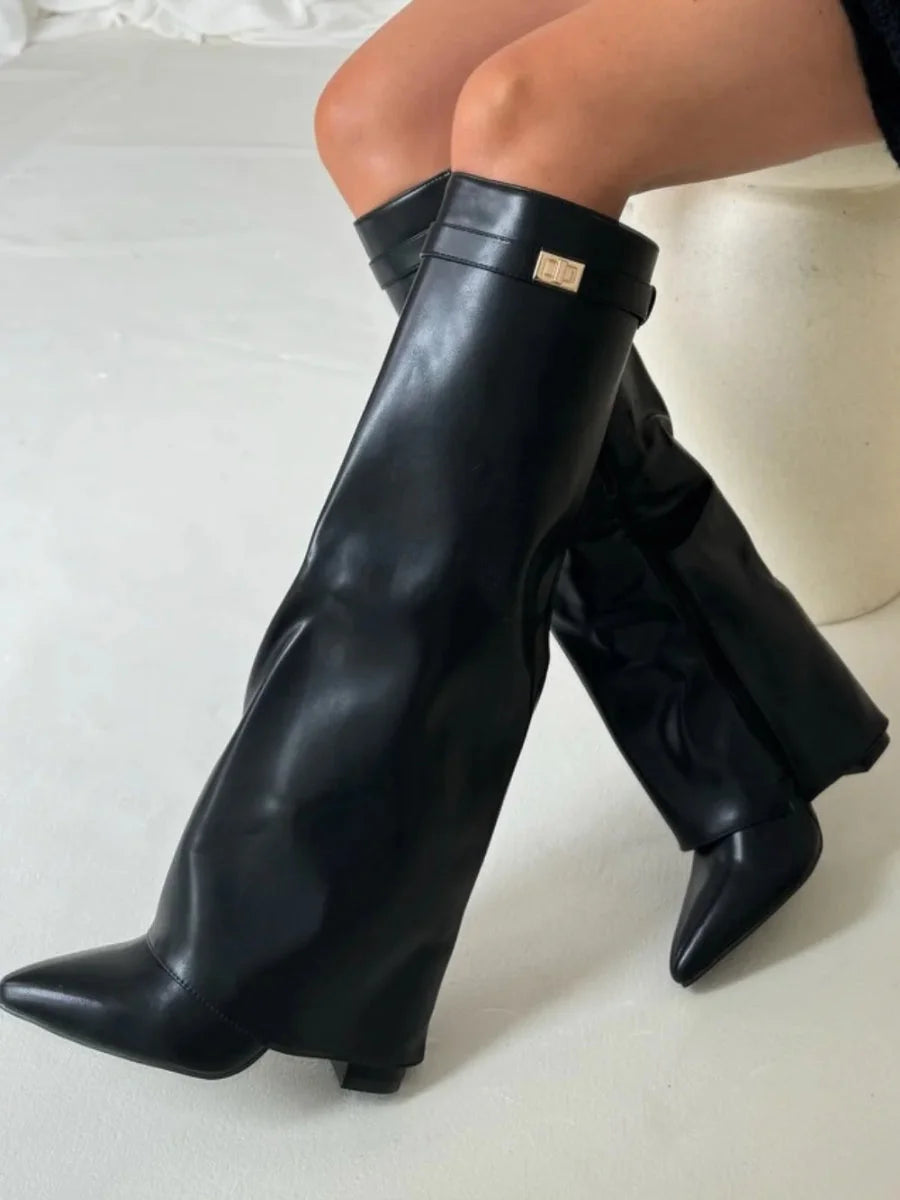 Women's Suede Ankle Boots with Metallic Details