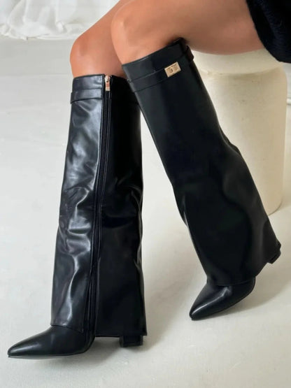 Women's Suede Ankle Boots with Metallic Details
