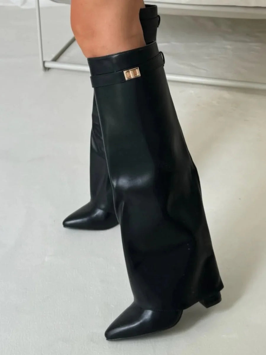 Women's Suede Ankle Boots with Metallic Details