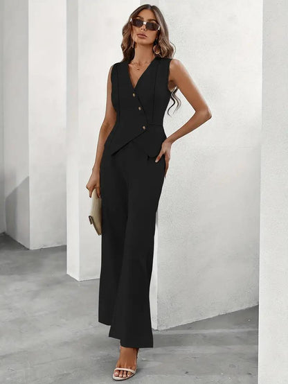 Women’s Tailored Vest and Wide-Leg Pants Set