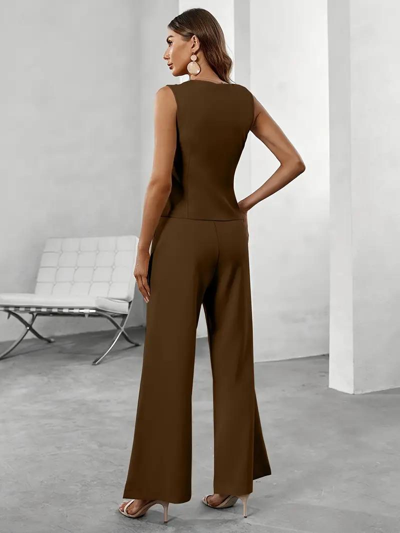 Women’s Tailored Vest and Wide-Leg Pants Set