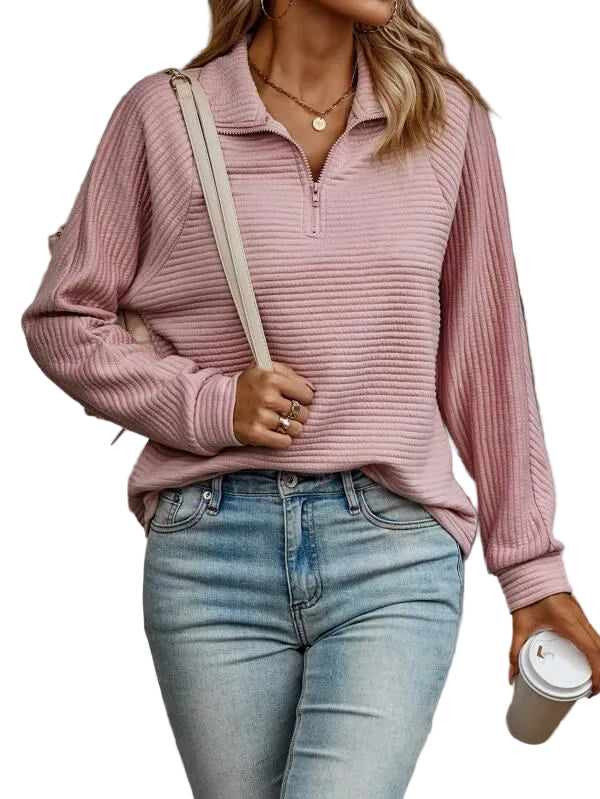 Women’s Textured Half-Zip Sweater