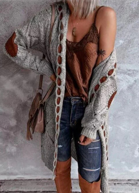 Women’s Textured Knit Long Cardigan