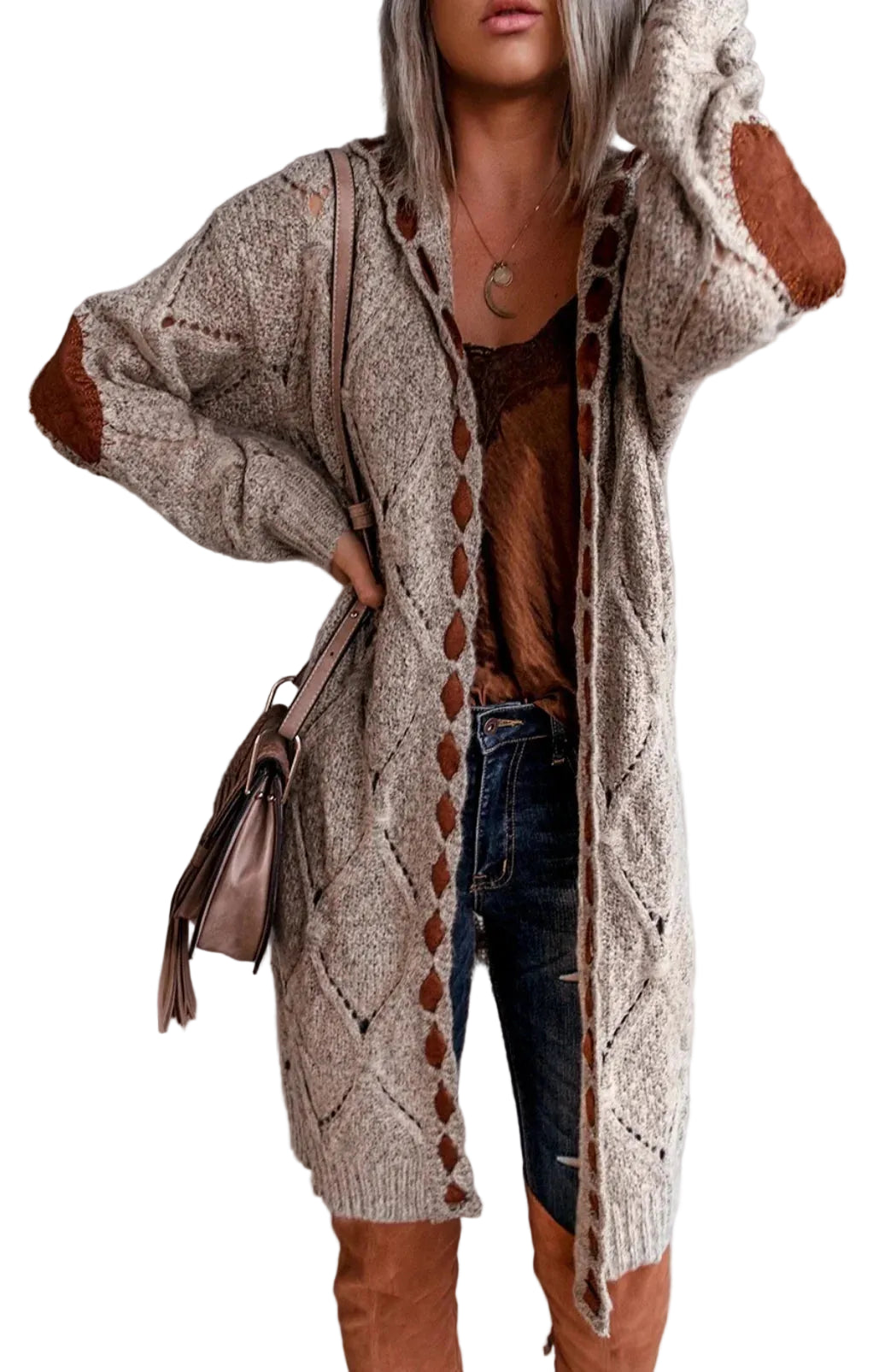 Women’s Textured Knit Long Cardigan
